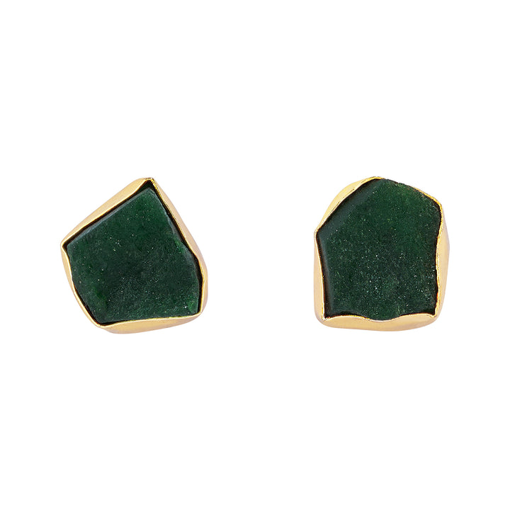 Soléa Dark Green Natural Stone Earrings