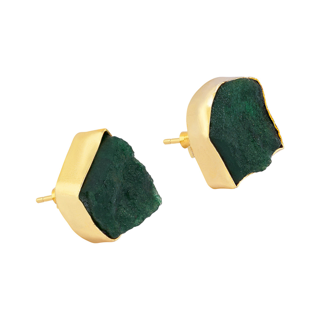 Soléa Dark Green Natural Stone Earrings