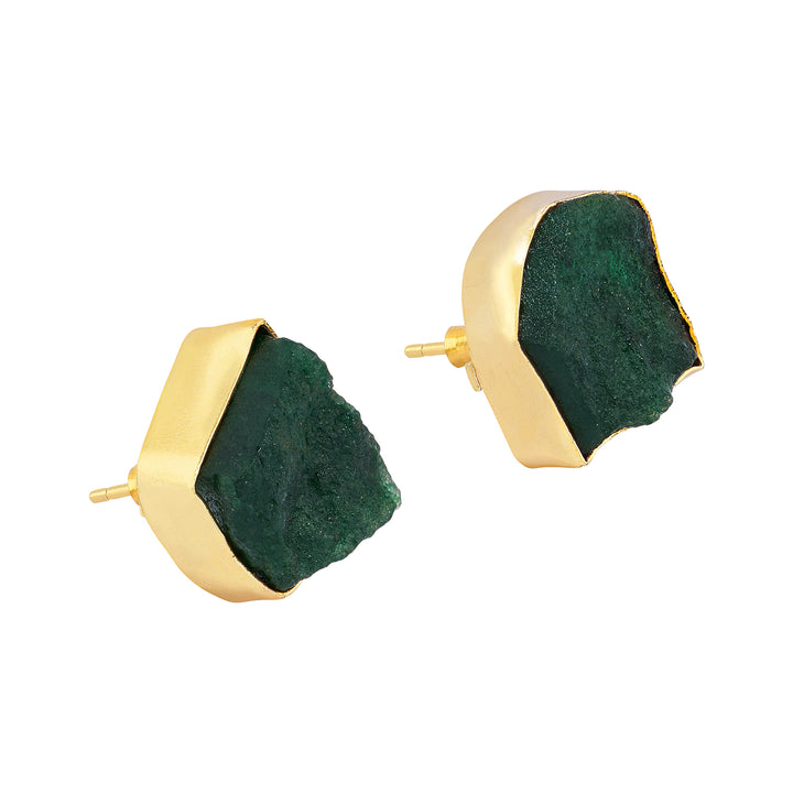 Soléa Dark Green Natural Stone Earrings