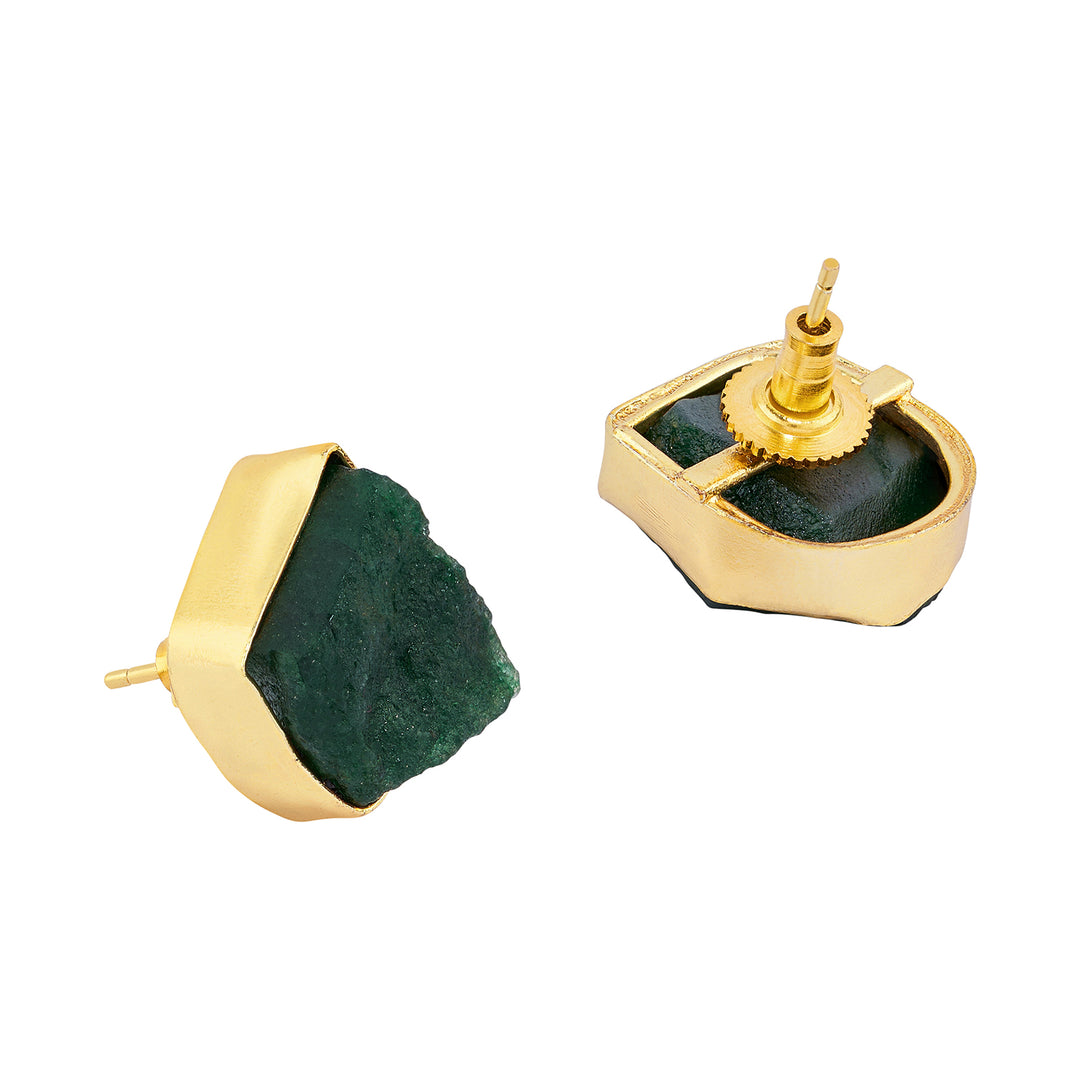 Soléa Dark Green Natural Stone Earrings