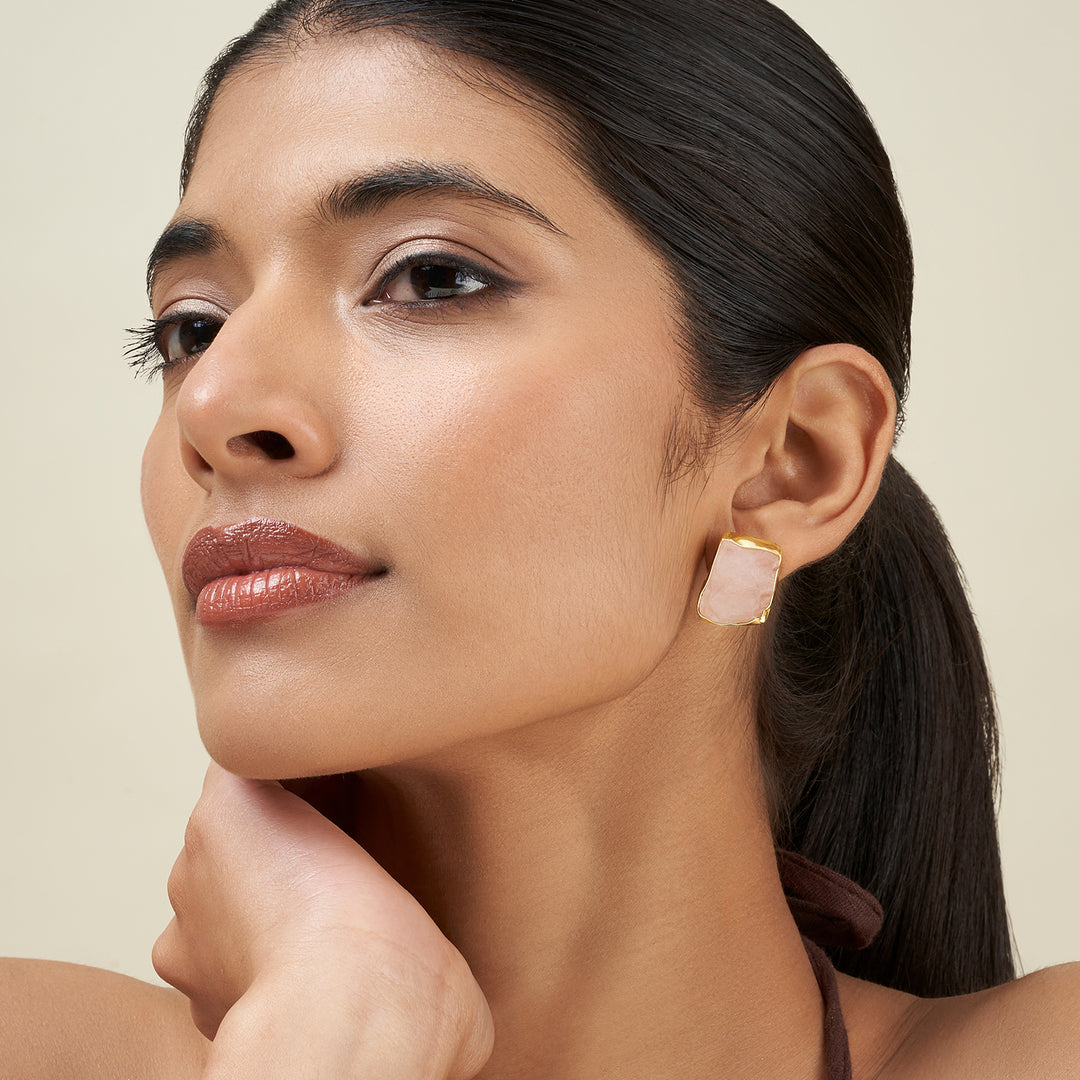 Soléa Pink Natural Stone Earrings