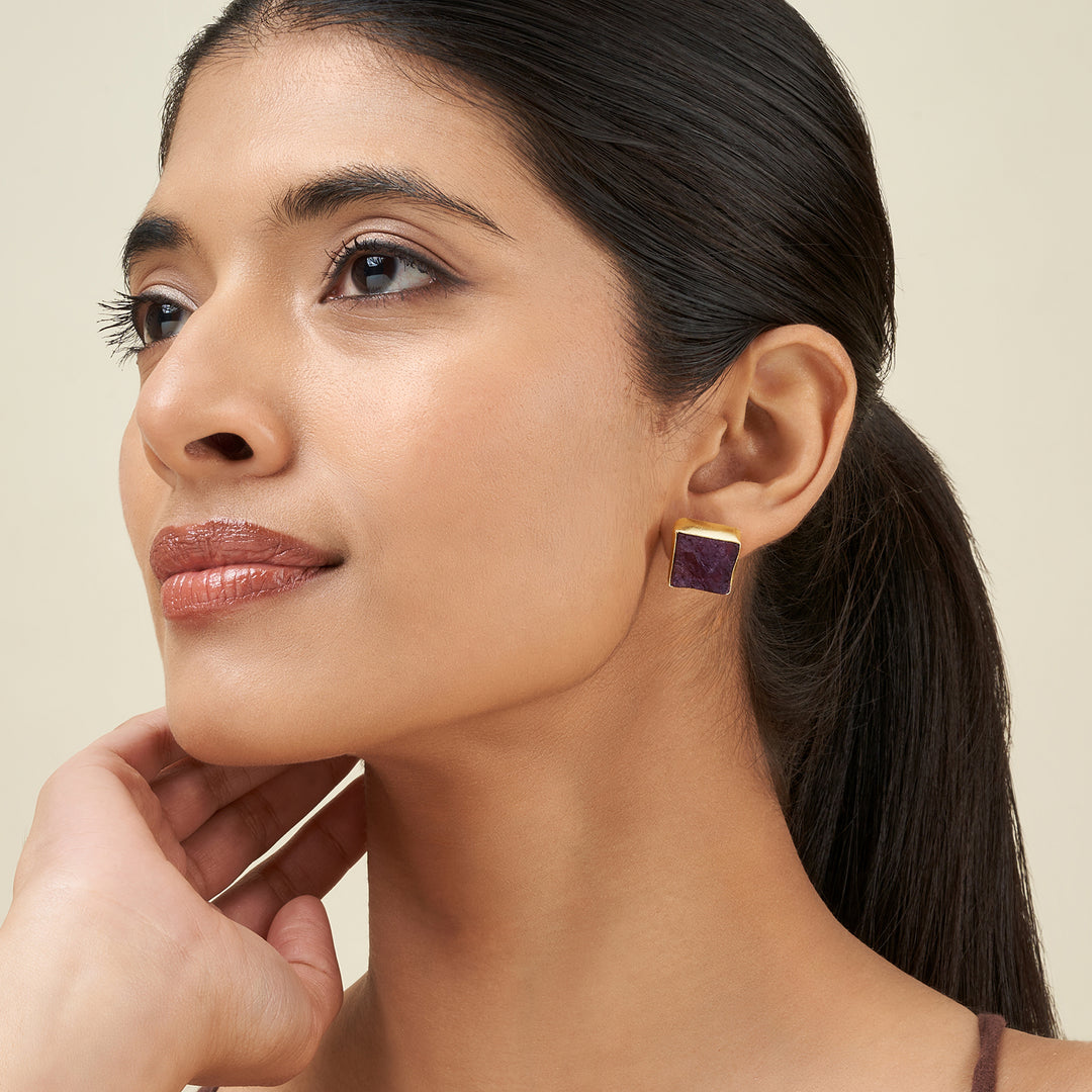 Soléa Purple Natural Stone Earrings