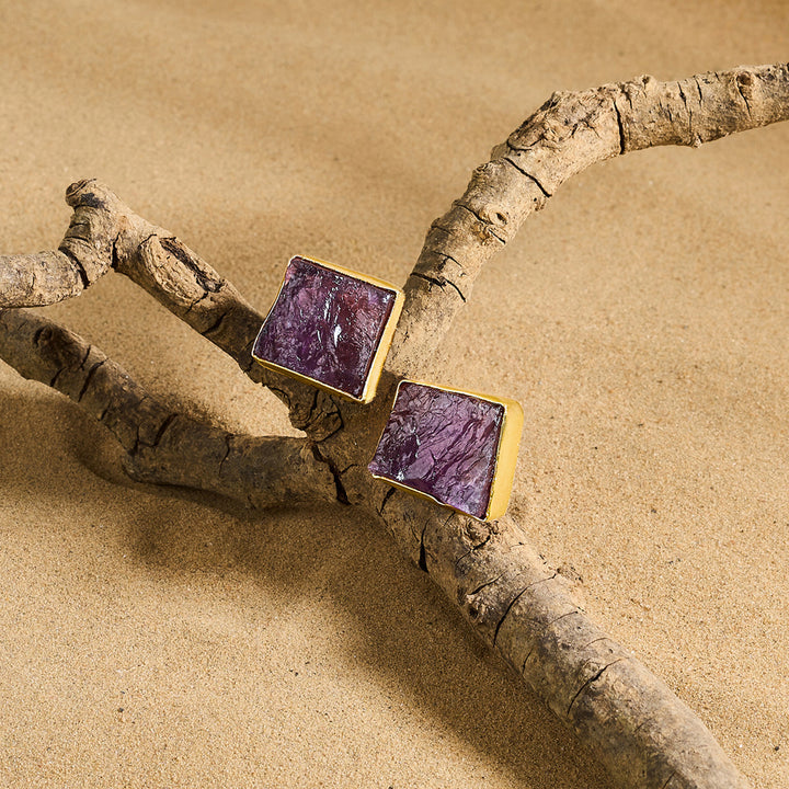 Soléa Purple Natural Stone Earrings