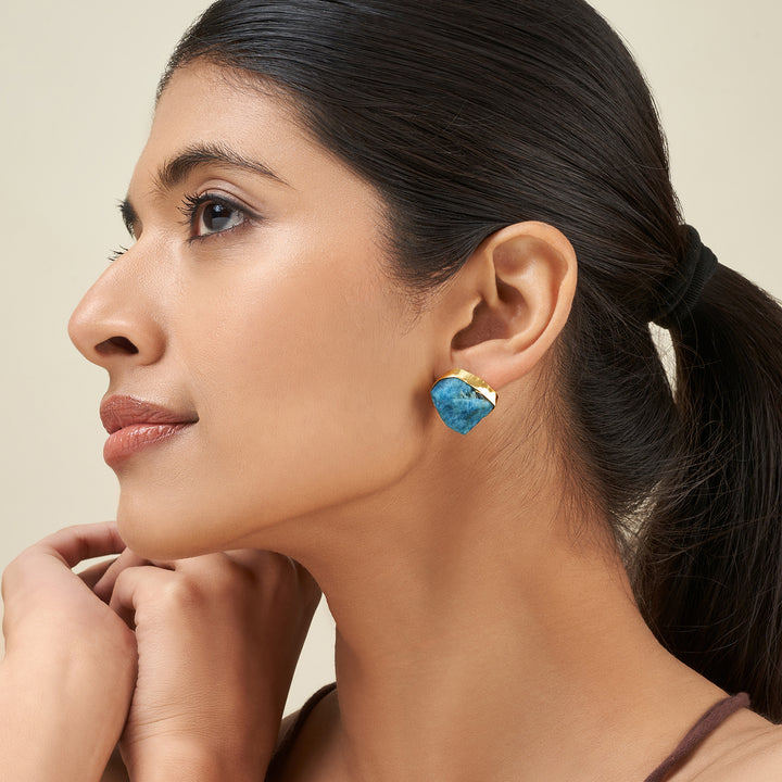 Soléa Dark Blue Natural Stone Earrings