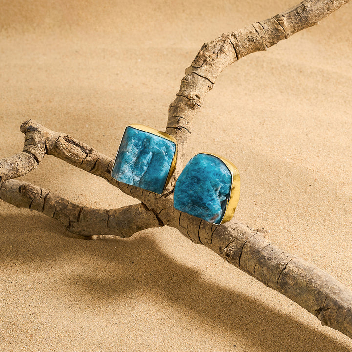 Soléa Dark Blue Natural Stone Earrings