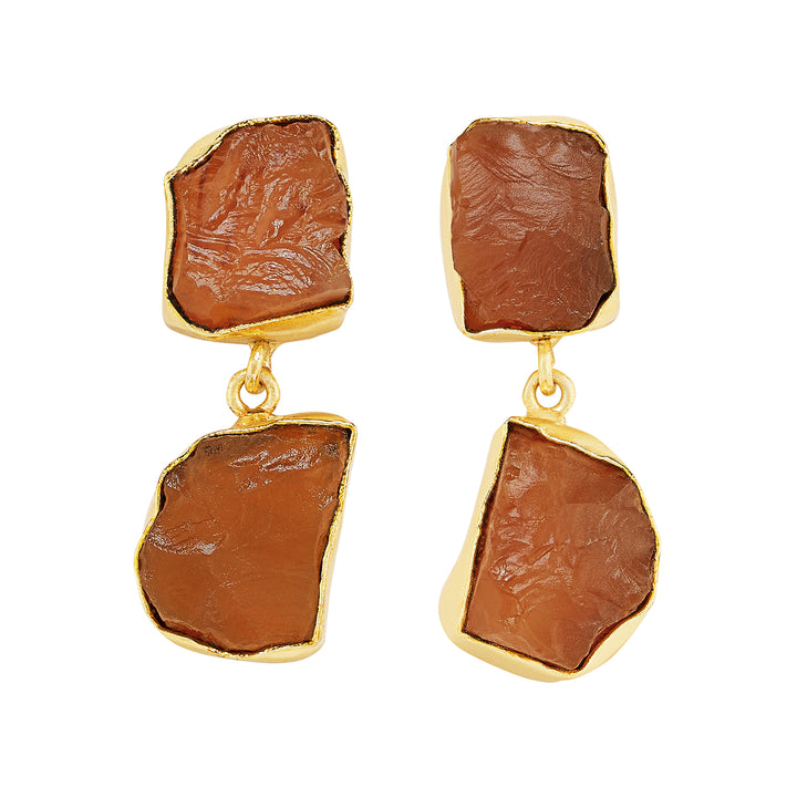 Soléa Orange Natural Stone Danglers