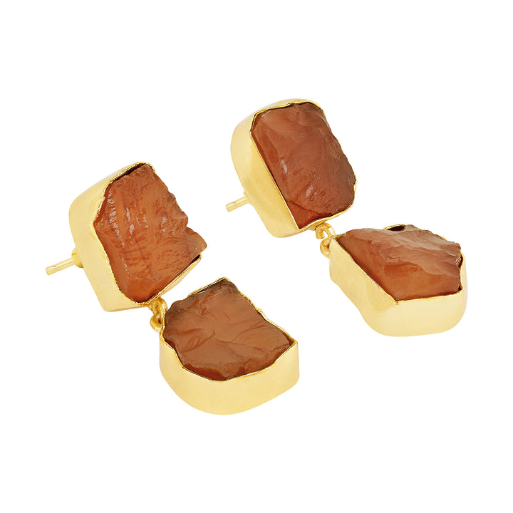 Soléa Orange Natural Stone Danglers