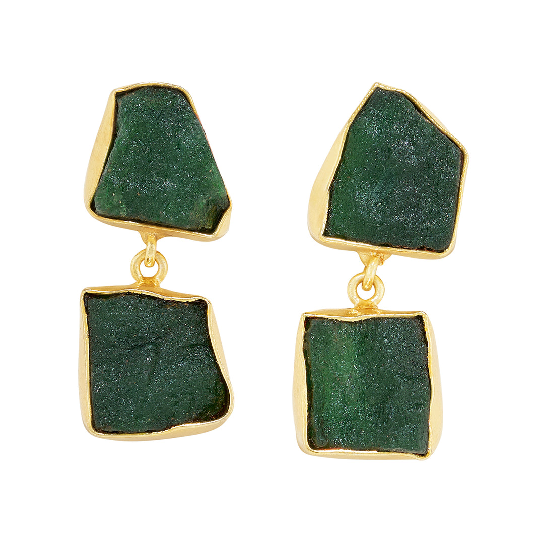 Soléa Dark Green Natural Stone Danglers