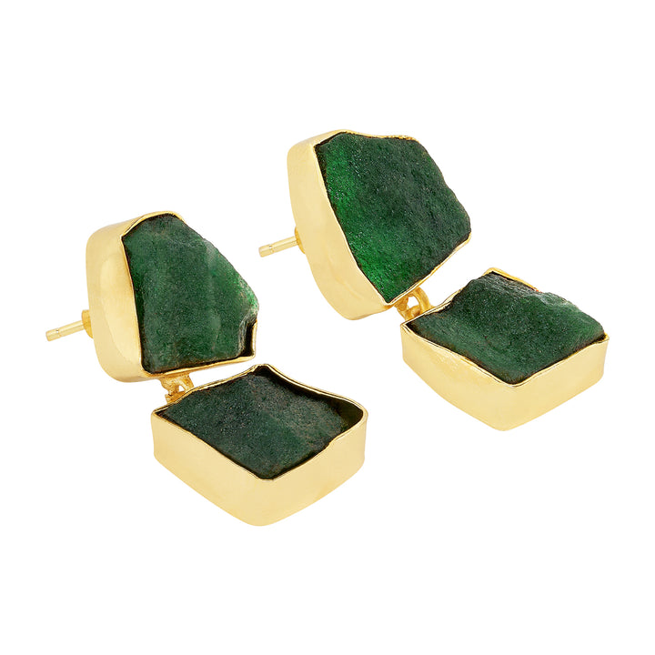 Soléa Dark Green Natural Stone Danglers