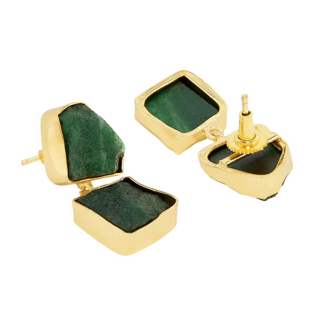 Soléa Dark Green Natural Stone Danglers