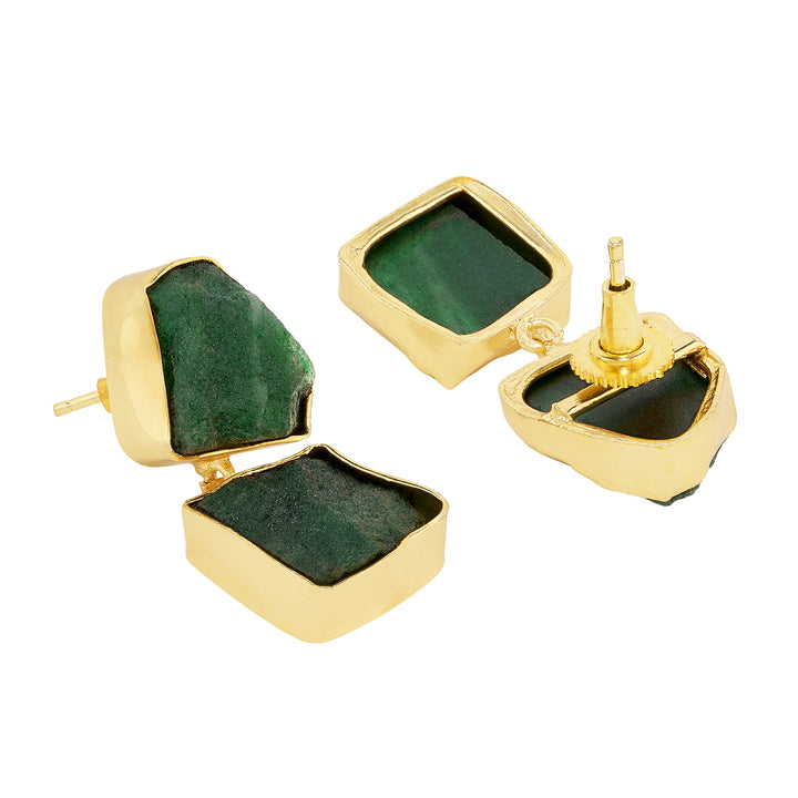 Soléa Dark Green Natural Stone Danglers