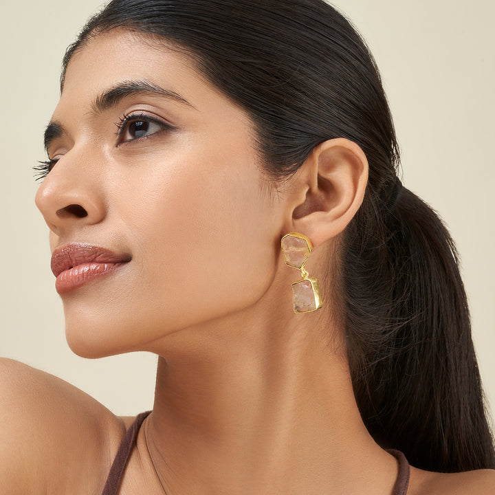 Soléa Pink Natural Stone Danglers