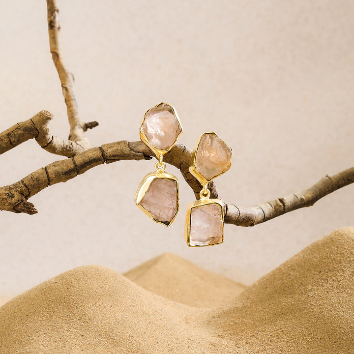 Soléa Pink Natural Stone Danglers