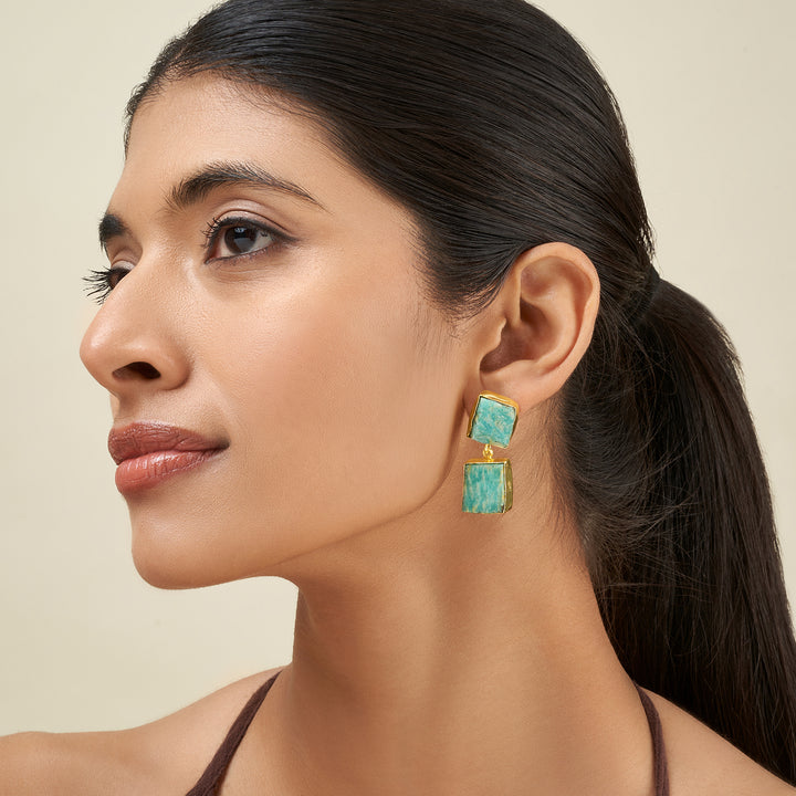 Soléa Turquoise Natural Stone Danglers