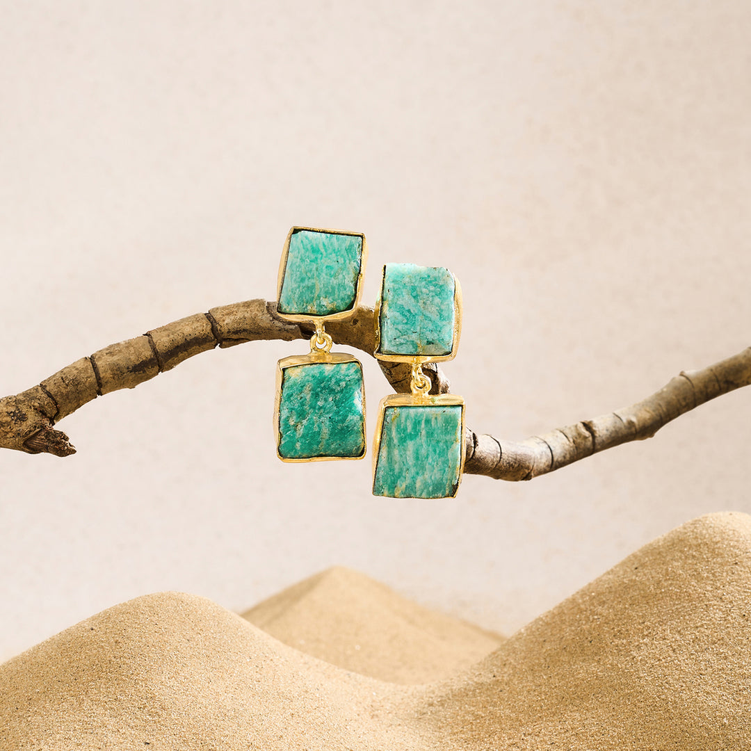 Soléa Turquoise Natural Stone Danglers