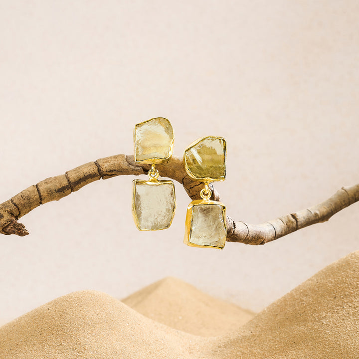 Soléa Yellow Natural Stone Danglers