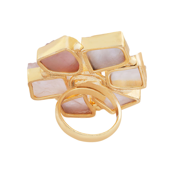 Soléa Pink Natural Stone Flower Ring
