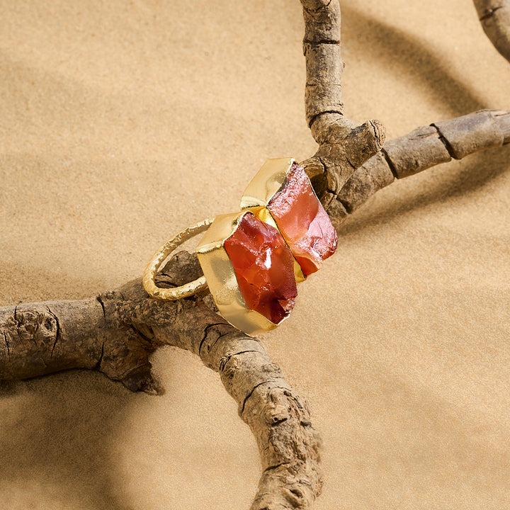 Soléa Orange Natural Stone Ring
