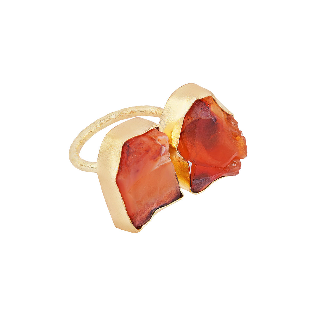 Soléa Orange Natural Stone Ring