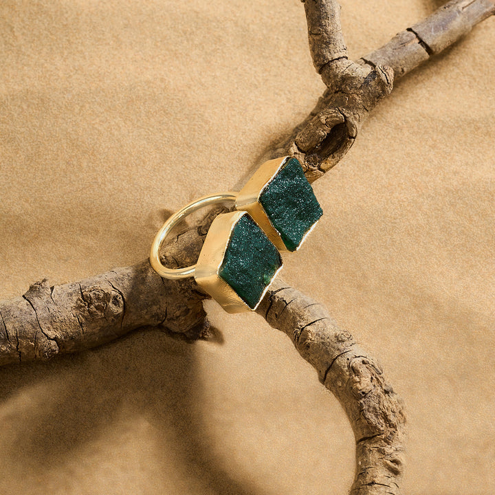 Soléa Dark Green Natural Stone Ring