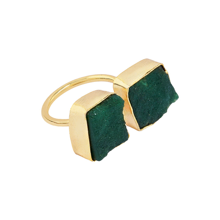 Soléa Dark Green Natural Stone Ring