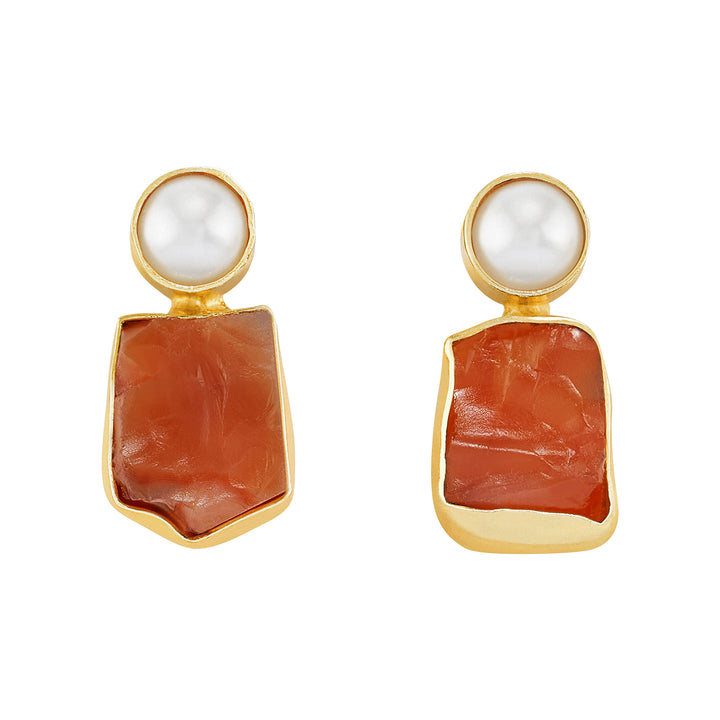 Soléa Pearl Orange Natural Stone Earrings