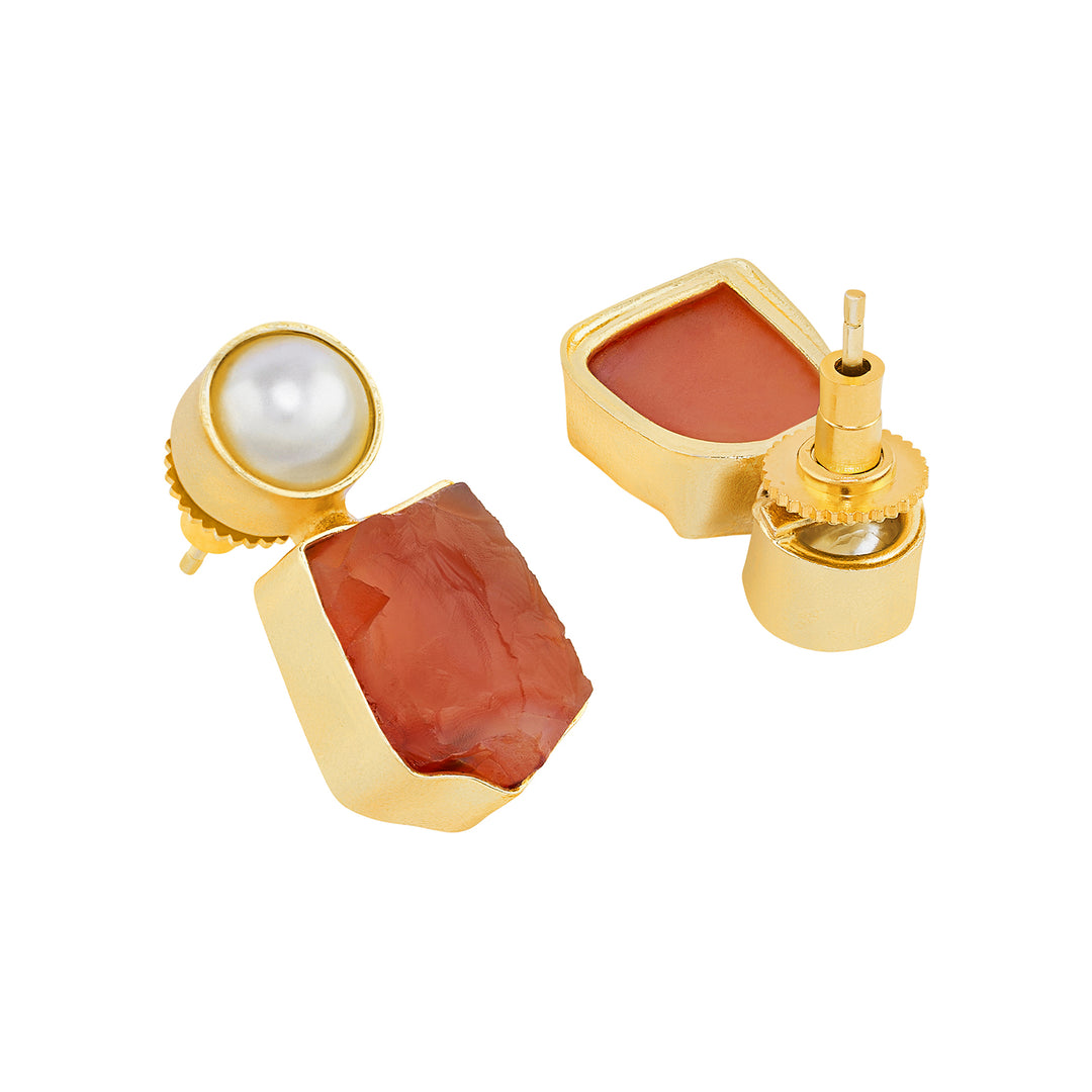 Soléa Pearl Orange Natural Stone Earrings
