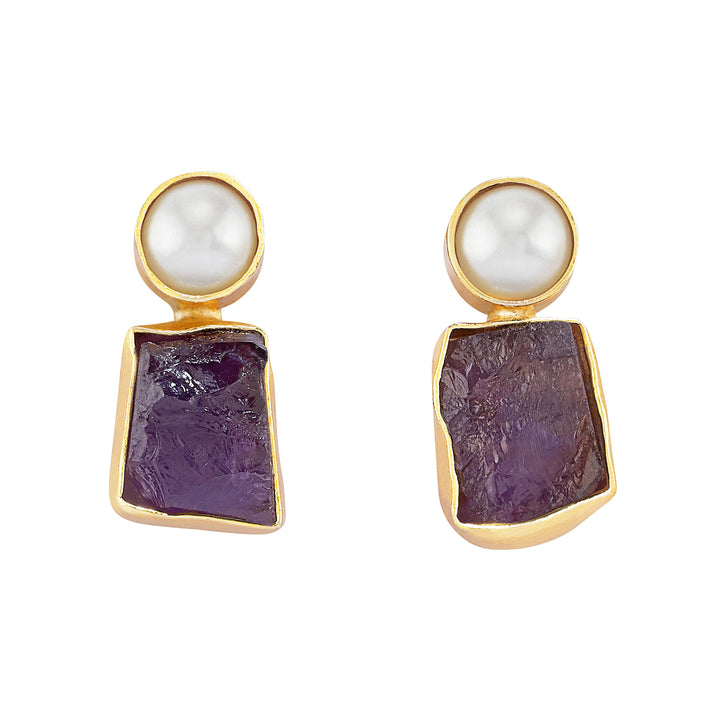 Soléa Pearl Purple Natural Stone Earrings