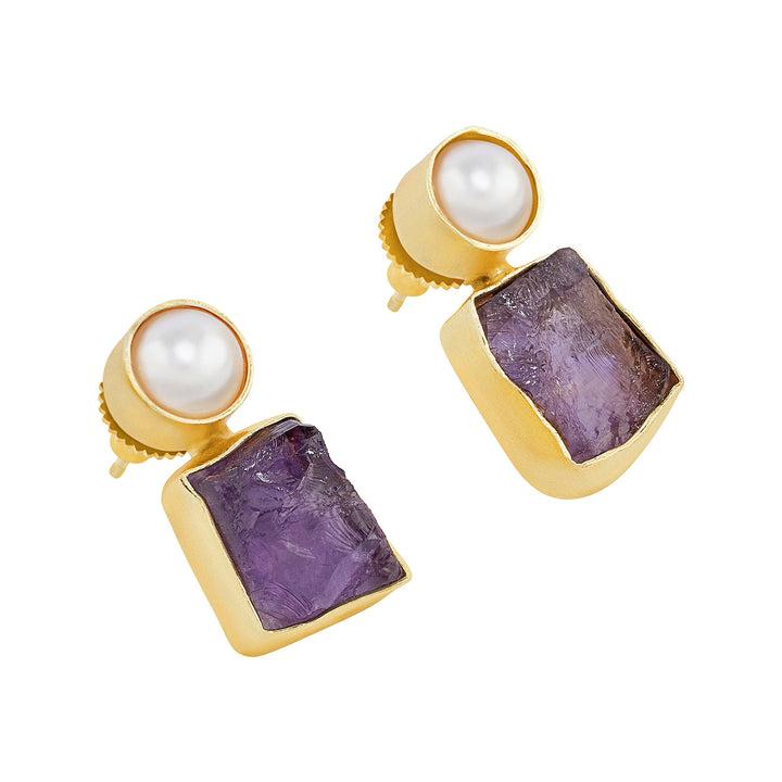 Soléa Pearl Purple Natural Stone Earrings
