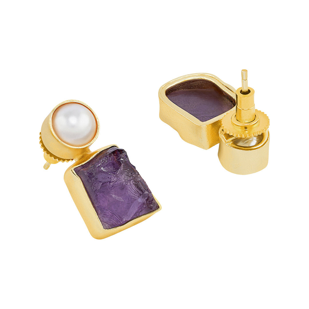Soléa Pearl Purple Natural Stone Earrings