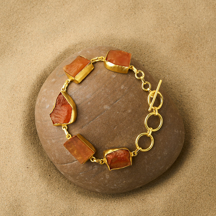Soléa Orange Natural Stone Bracelet