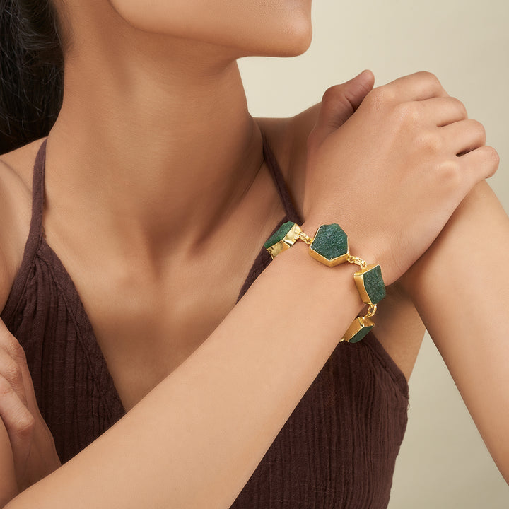 Soléa Dark Green Natural Stone Bracelet