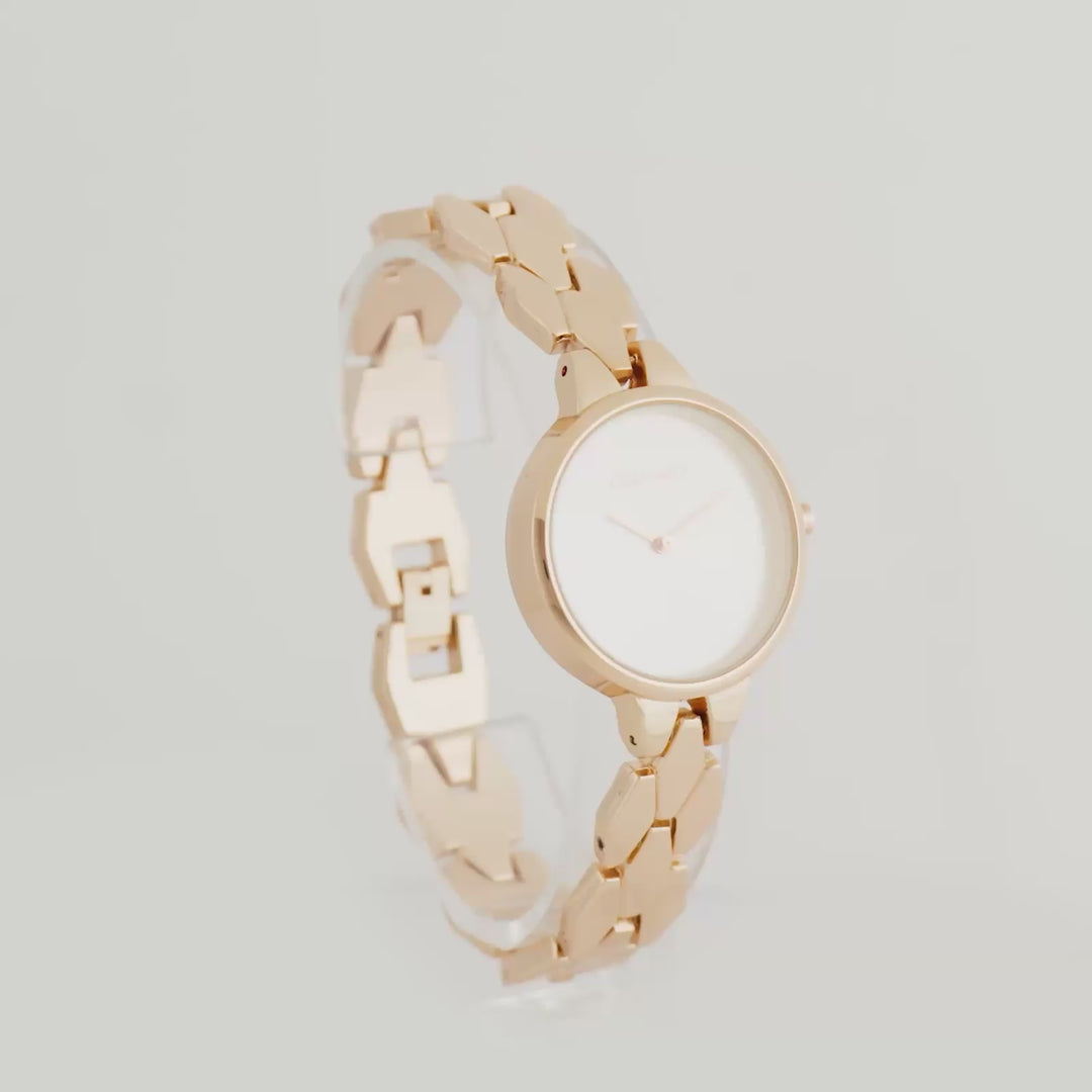 Athens Silver Medium Dial Rose Gold Bracelet Strap Women's Watch