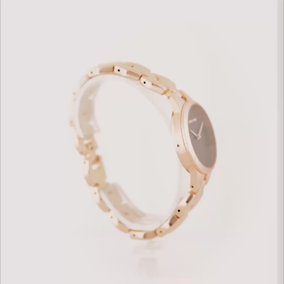 Athens Black Medium Dial Rose Gold Bracelet Strap Women's Watch