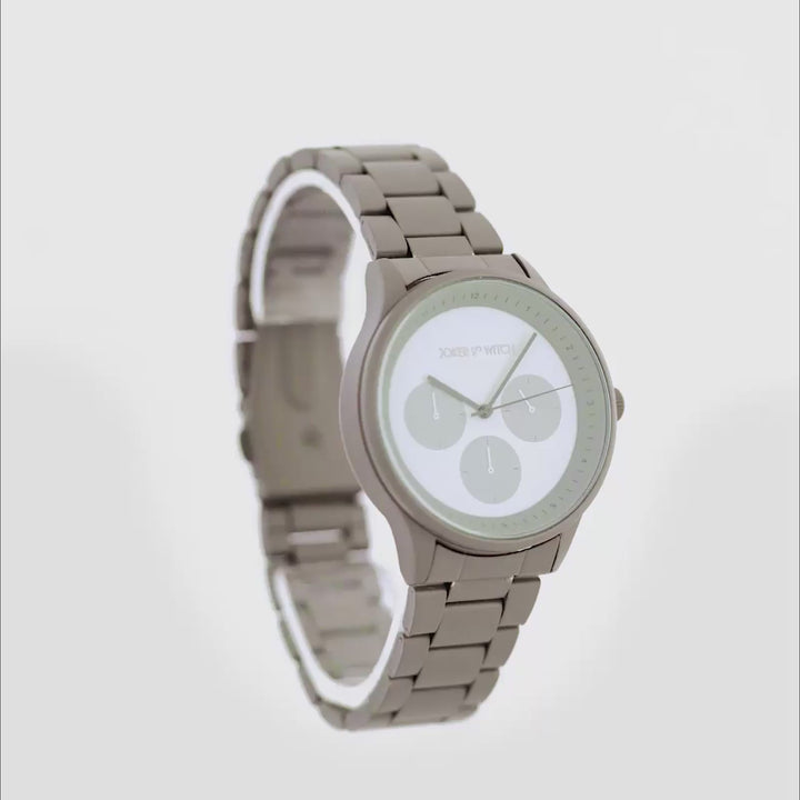 Nexus Grey Large Dial Linked Chain Strap Men's Watch