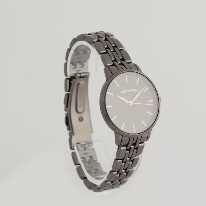 Mini Nebula Black Medium Dial Linked Chain Strap Women's Watch