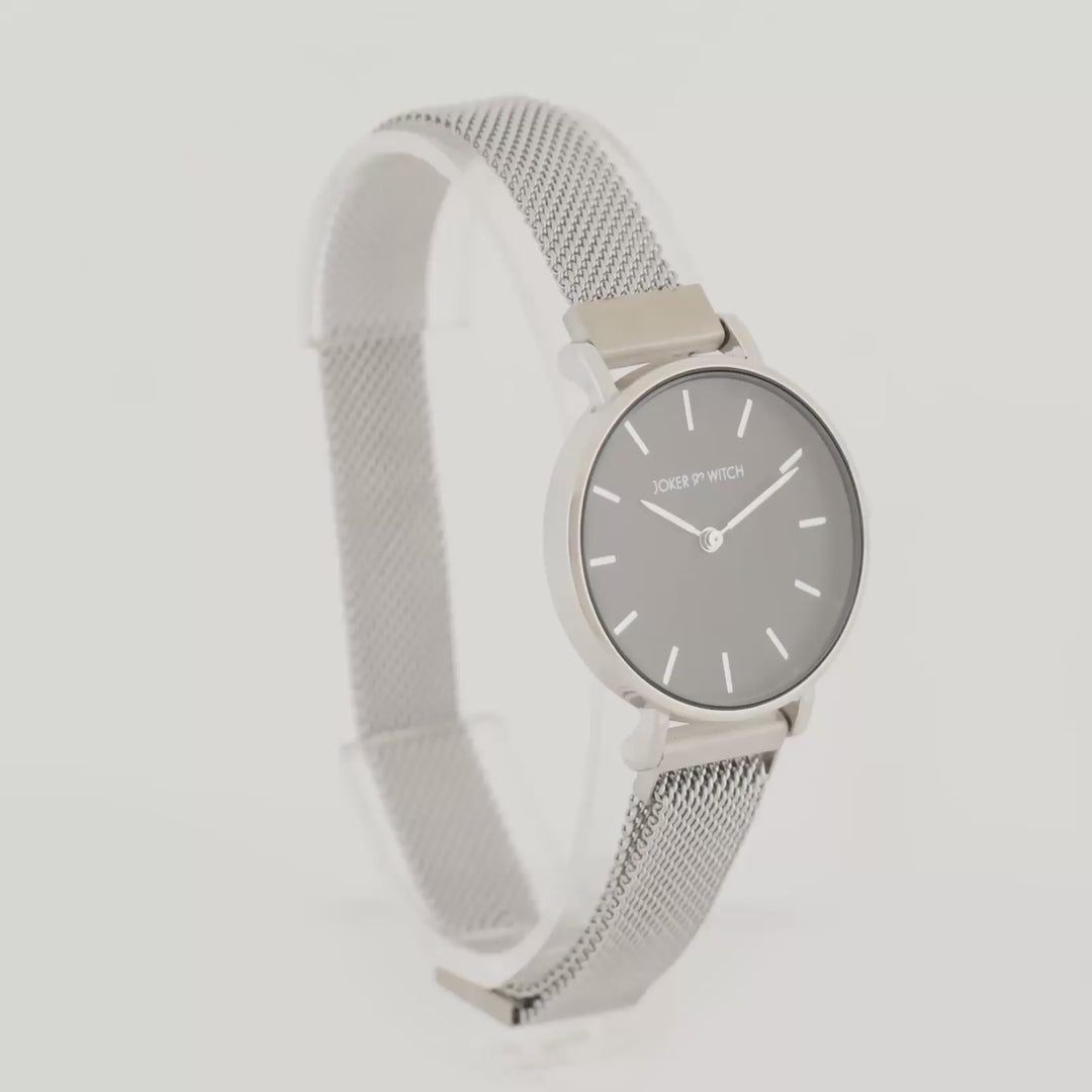 Natalie Black Medium Dial Silver Magnetic Strap Women's Watch