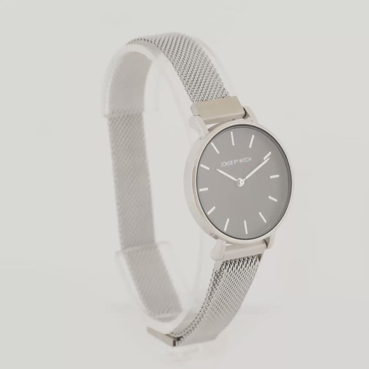 Natalie Black Medium Dial Silver Magnetic Strap Women's Watch