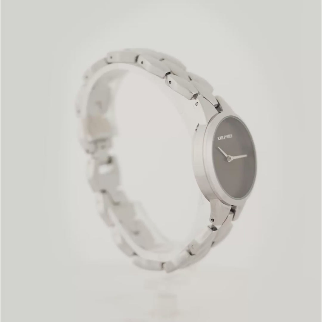 Athens Black Medium Dial Silver Bracelet Strap Women's Watch