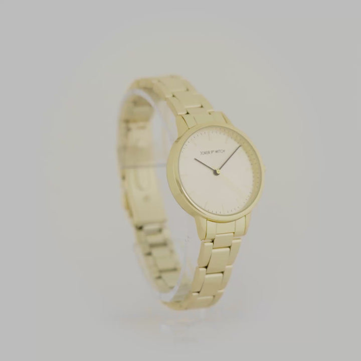 Tokyo Gold Medium Dial Linked Chain Strap Women's Watch
