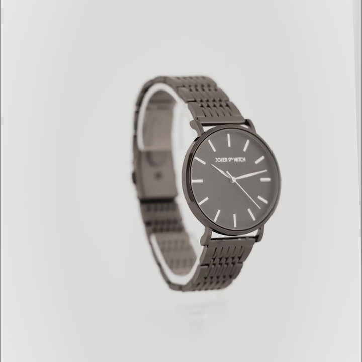 Signature Black Large Dial Linked Chain Strap Women's Watch