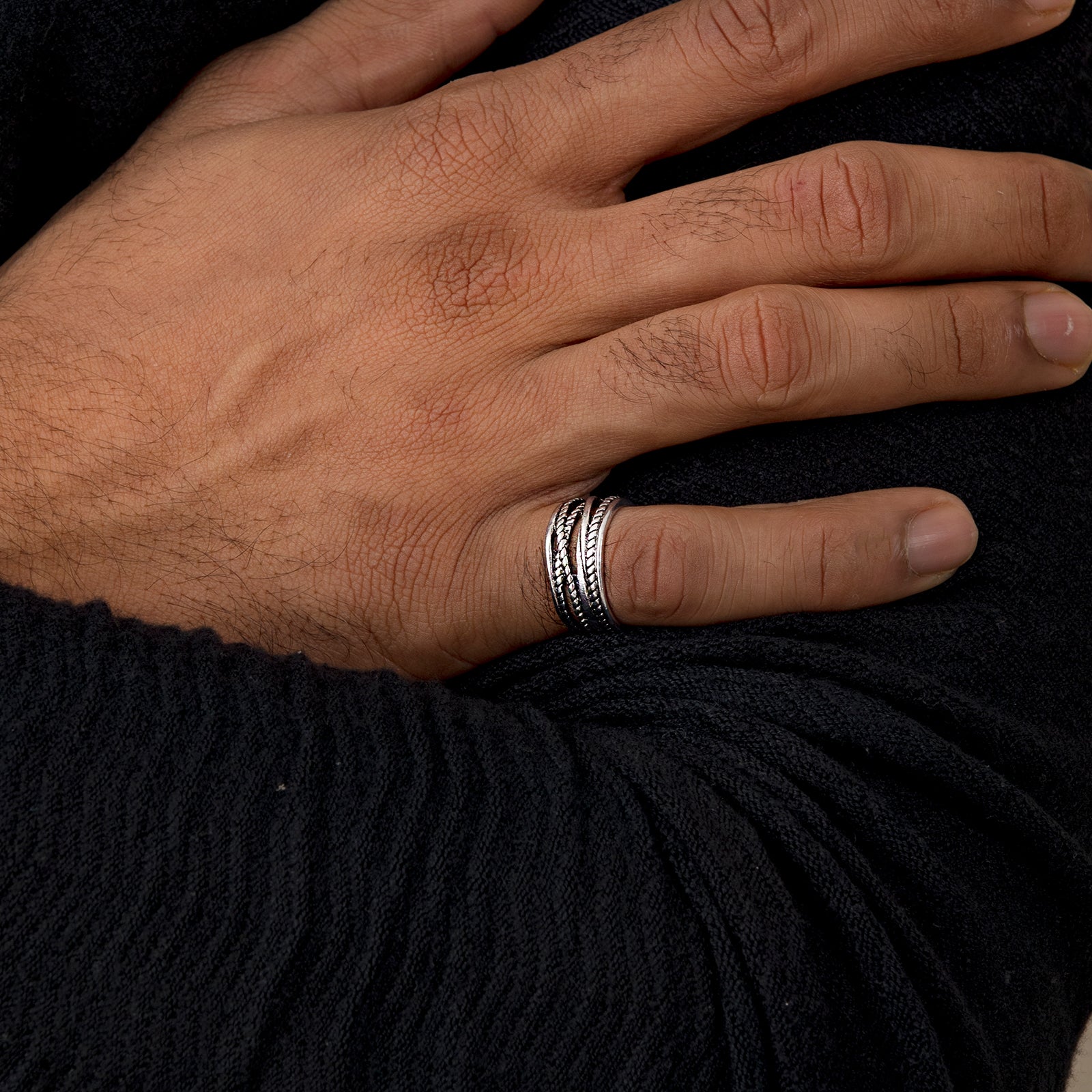 Protection Stacking Ring | Oxidized Silver – Adorn to Rise