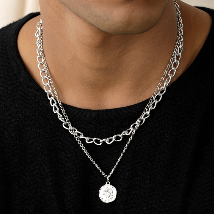ネックレス・チョーカー [LAN ARCHIVE_official][1113] Clear Stone Necklace link】アシンメトリーチェーンチョーカーネックレス gold – h