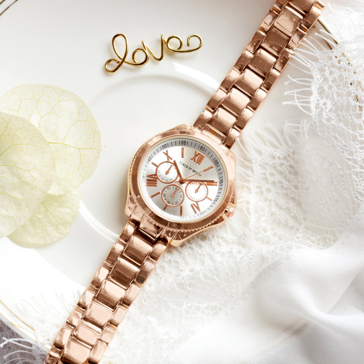 Ella White Dial Rosegold Watch - Joker & Witch