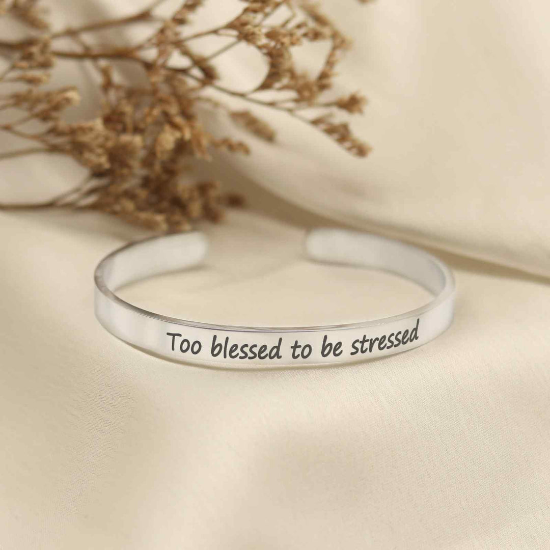 Too Blessed To Be Stressed Silver Mantra Band - Joker & Witch