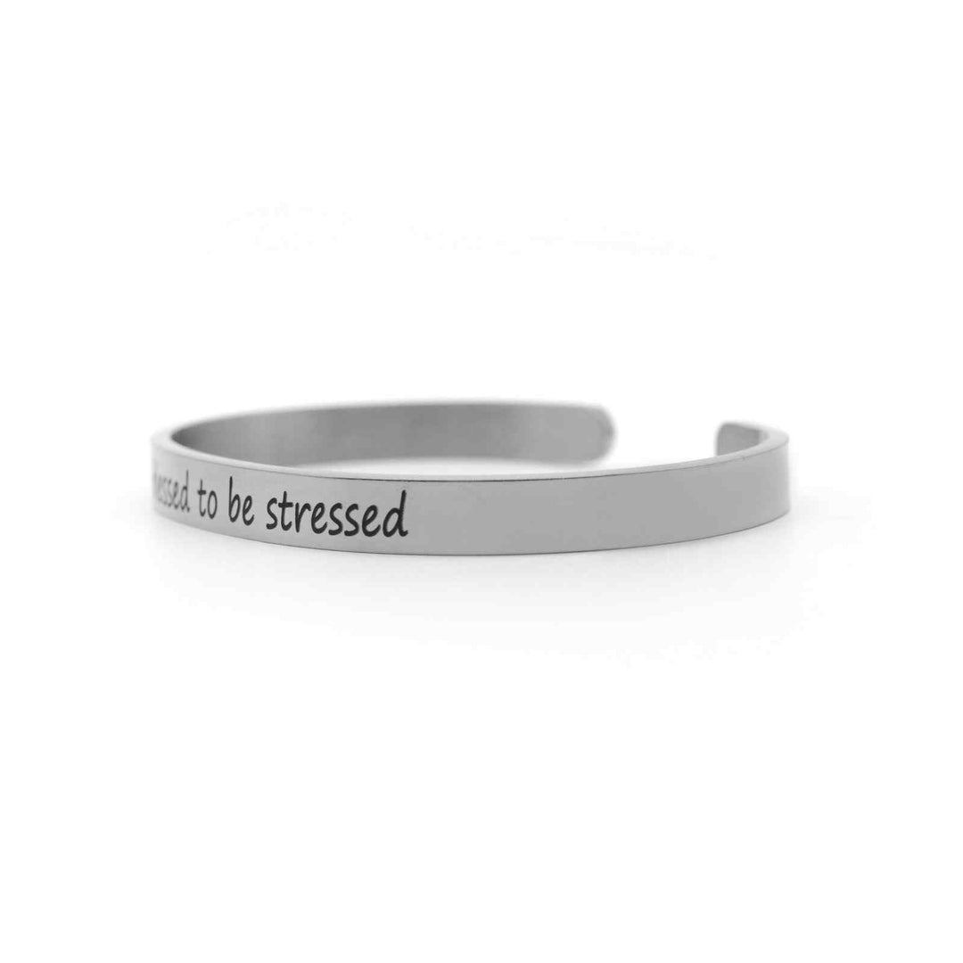 Too Blessed To Be Stressed Silver Mantra Band - Joker & Witch