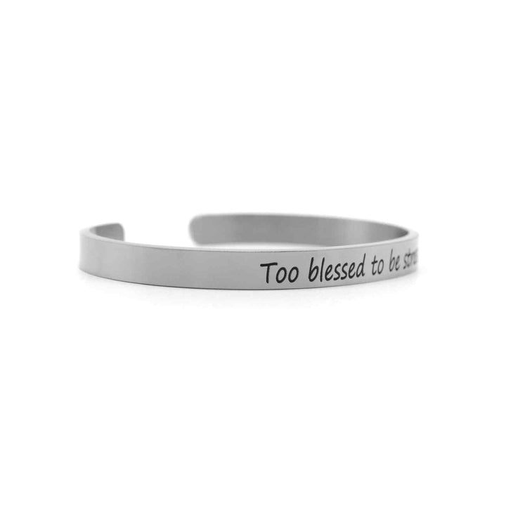 Too Blessed To Be Stressed Silver Mantra Band - Joker & Witch