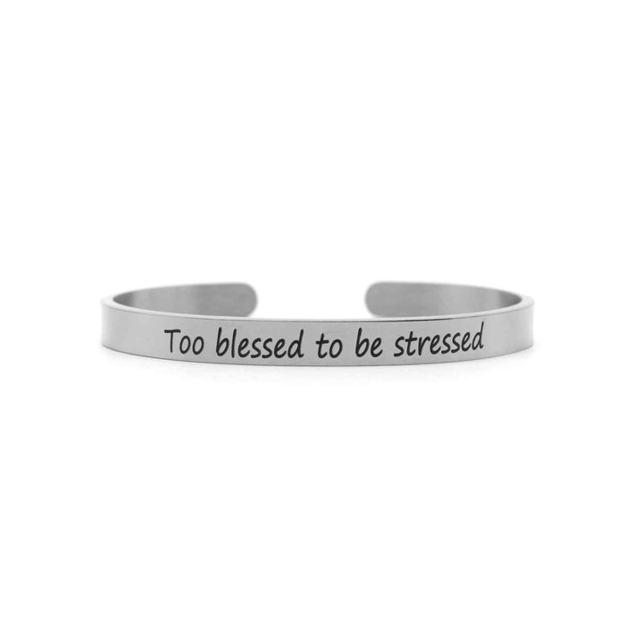 Too Blessed To Be Stressed Silver Mantra Band - Joker & Witch