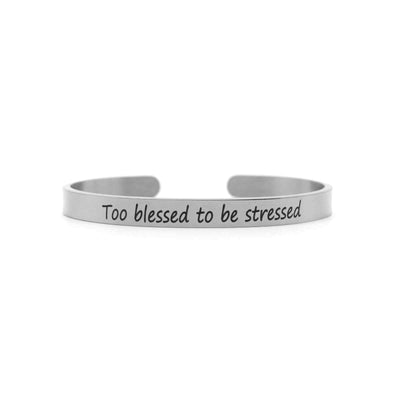 Too Blessed To Be Stressed Silver Mantra Band - Joker & Witch