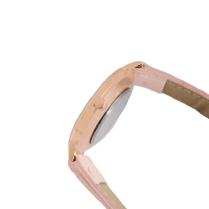 Hope White Large Dial Pink PU Strap Women's Watch